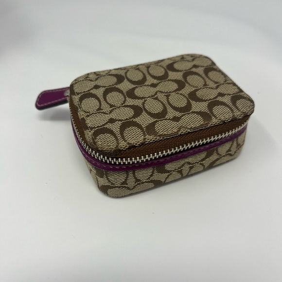 Coach Accessories - Coach Canvas & Leather Pill Case, Purple Trim